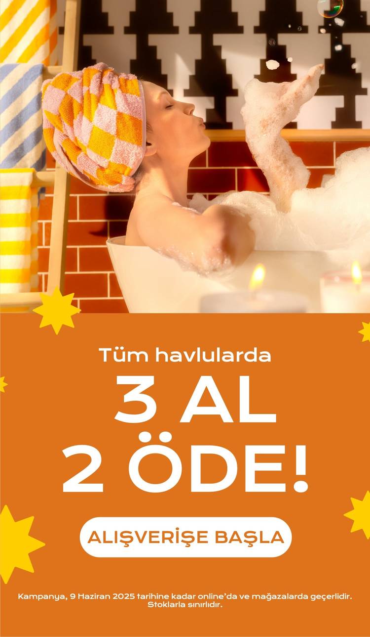 Tüm Havlularda 3 Al 2 Öde!
