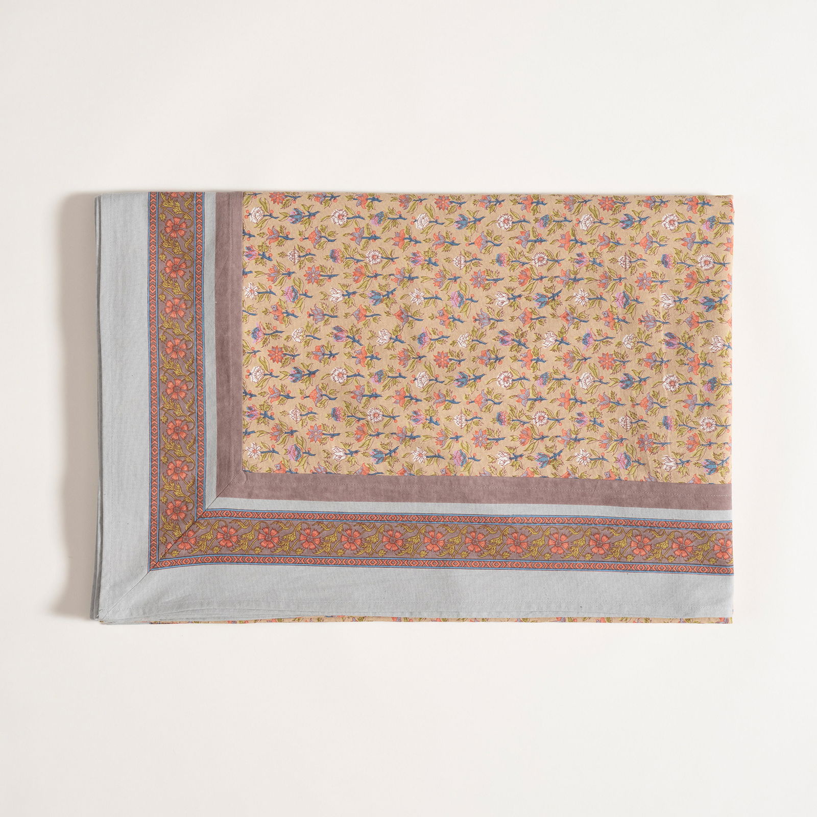 Gaya Baskılı Pamuk %100 Pamuk Masa Örtüsü 150x225 Cm Sarı