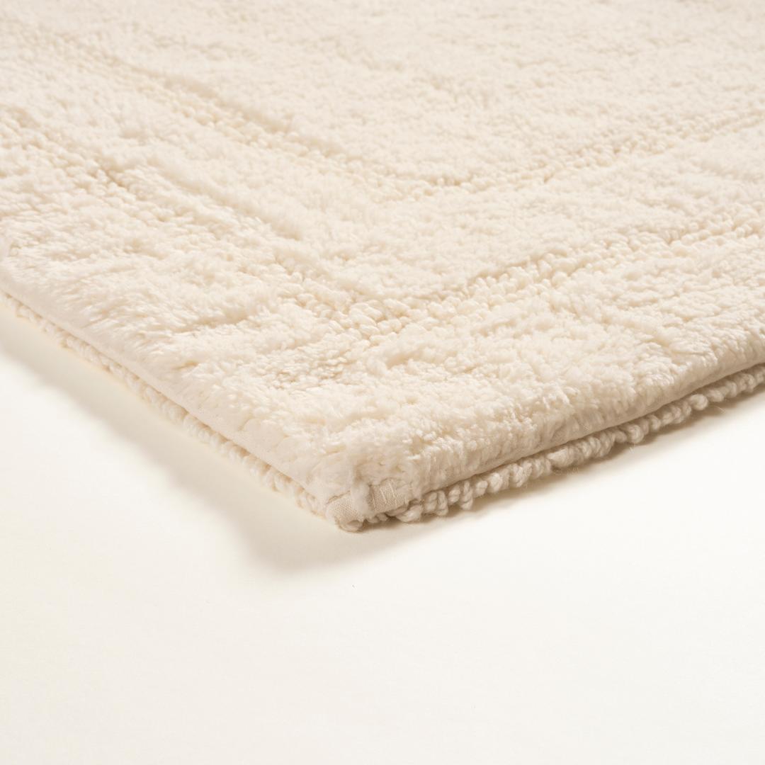 Solıd Çift Taraflı Pamuk %100 Pamuk Banyo Paspası 40x60 Cm Krem