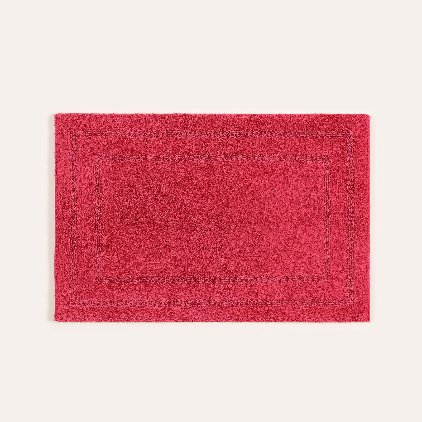 Solıd Çift Taraflı Pamuk %100 Pamuk Banyo Paspası 60x90 Cm Fuşya