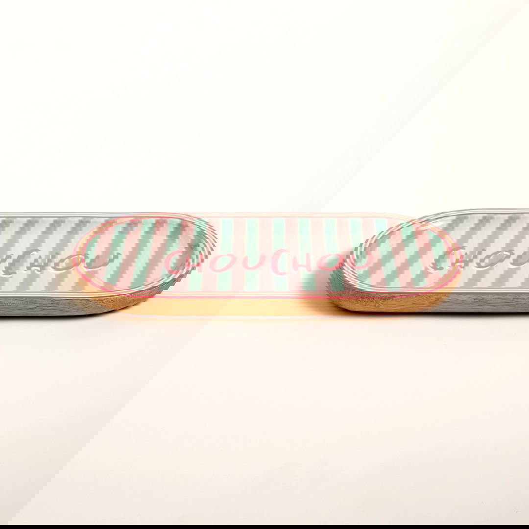 Lakrı Mango Ağacı Sunum Tahtası 36x15x2 Cm Yeşil