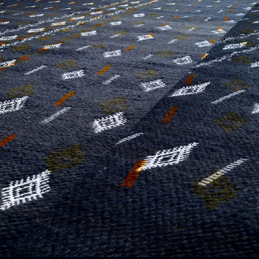 Jaıpur Yün Kilim 80x150 Cm Mavi