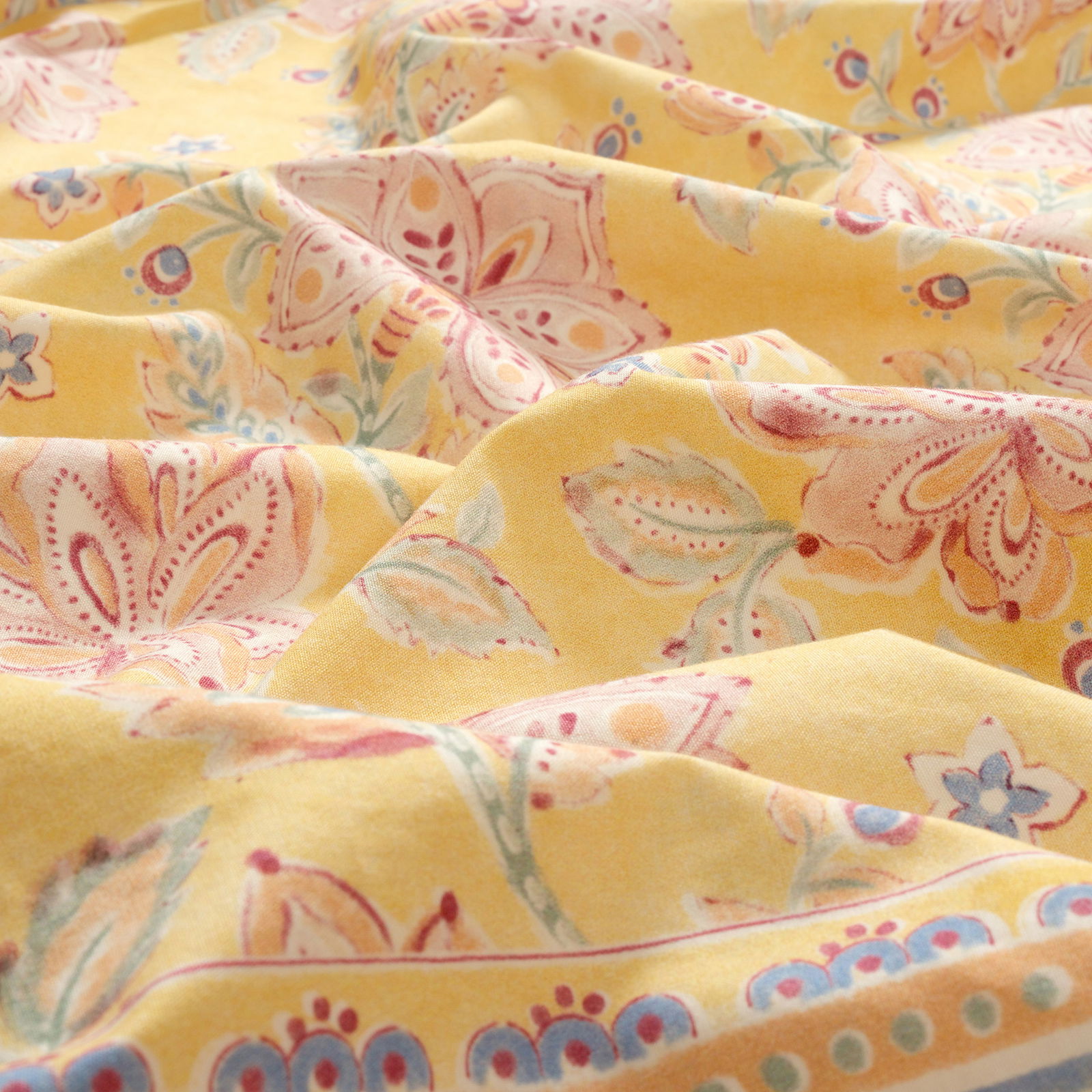 Lahor 200 Tc Çift Kişilik Pamuk Percale Nevresim Takımı 200x220 Cm Sarı