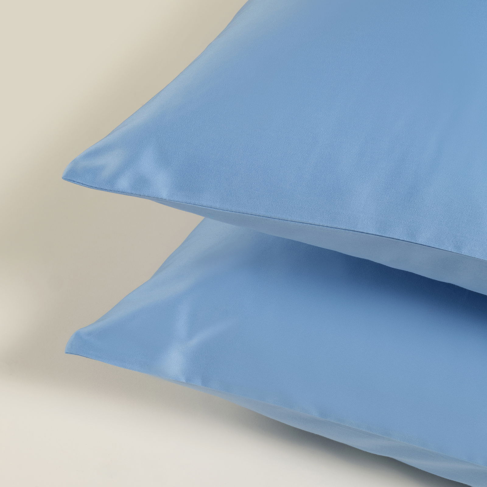 Solıd 300 Tc 2'li Pamuk Saten %100 Pamuk Saten Yastık Kılıfı 50x70 Cm Mavi
