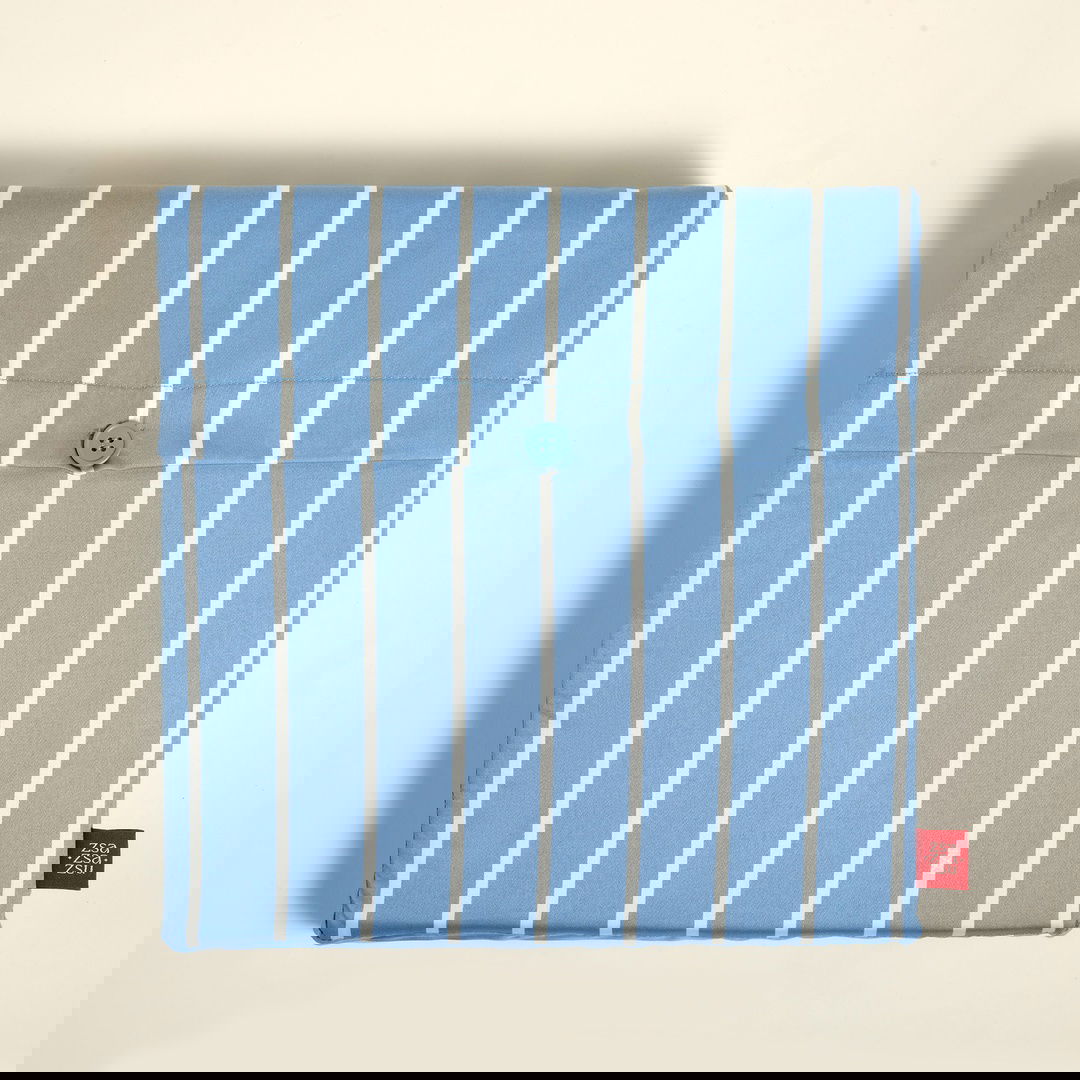 Solıd 300 Tc Geniş Çizgili Tek Kişilik Pamuk Saten Nevresim Seti 160x220 Cm Mavi