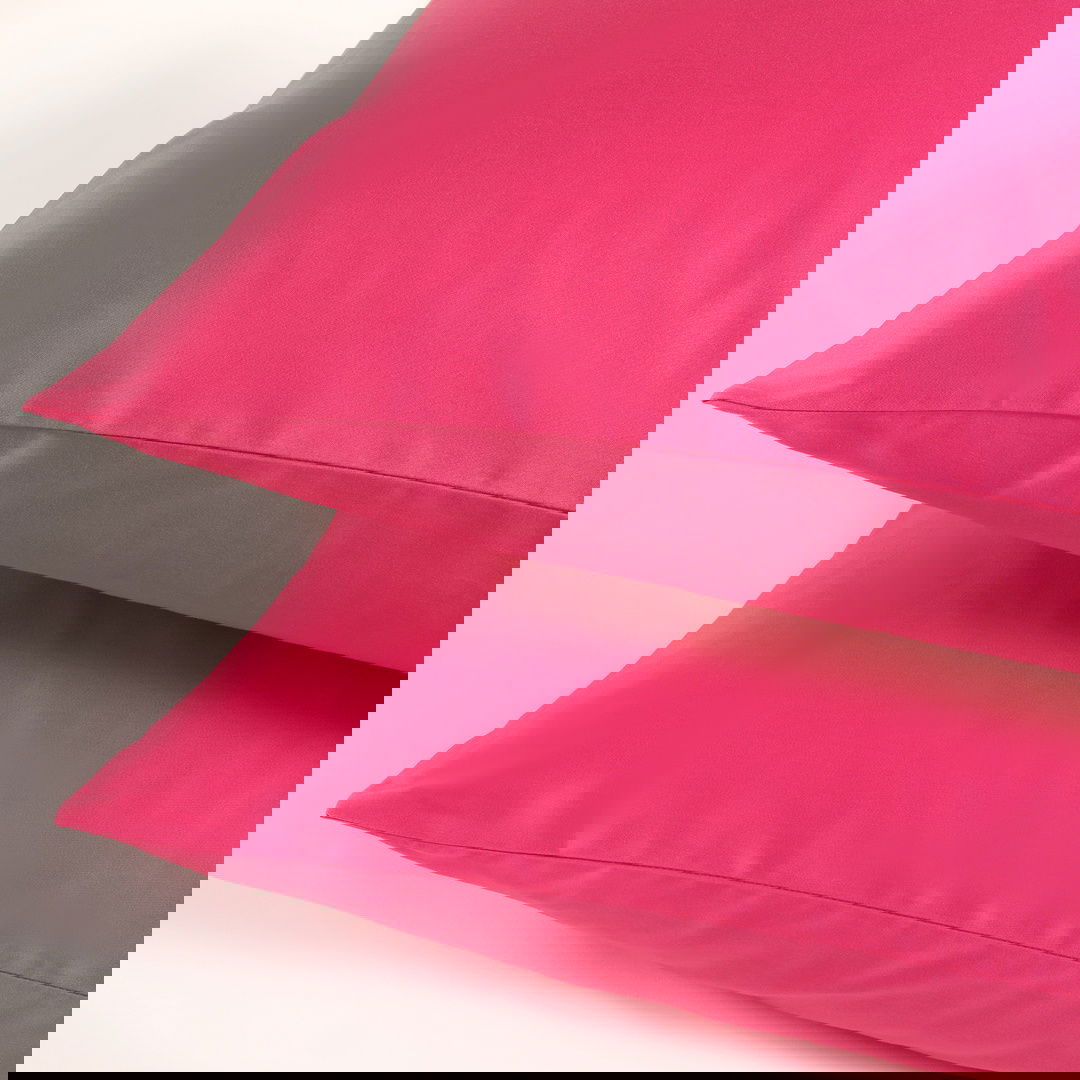 Solıd 300 Tc 2'li Pamuk Saten %100 Pamuk Saten Yastık Kılıfı 50x70 Cm Fuşya