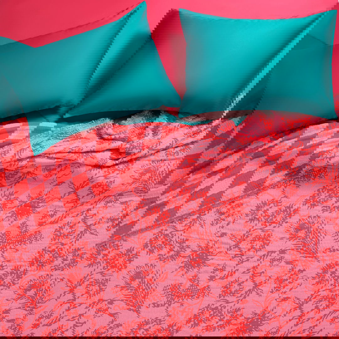 Costa Saçaklı Jakarlı Kıng Sıze Pamuk Yatak Örtüsü 260x240 Cm Pembe