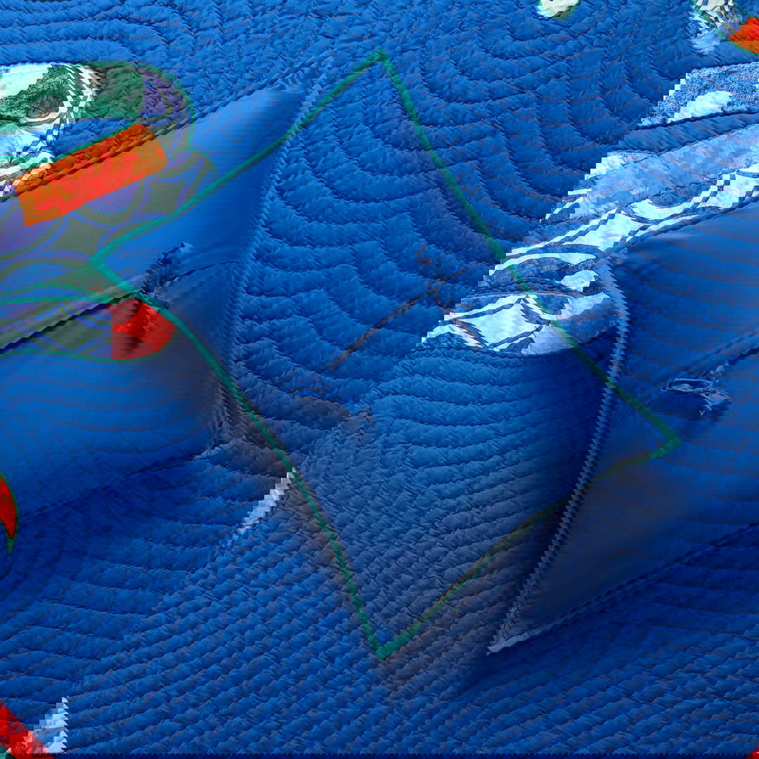 Uttar Kapitoneli 300 Tc Kıng Sıze Pamuk Saten Yatak Örtüsü Seti 260x280 Cm Koyu Mavi