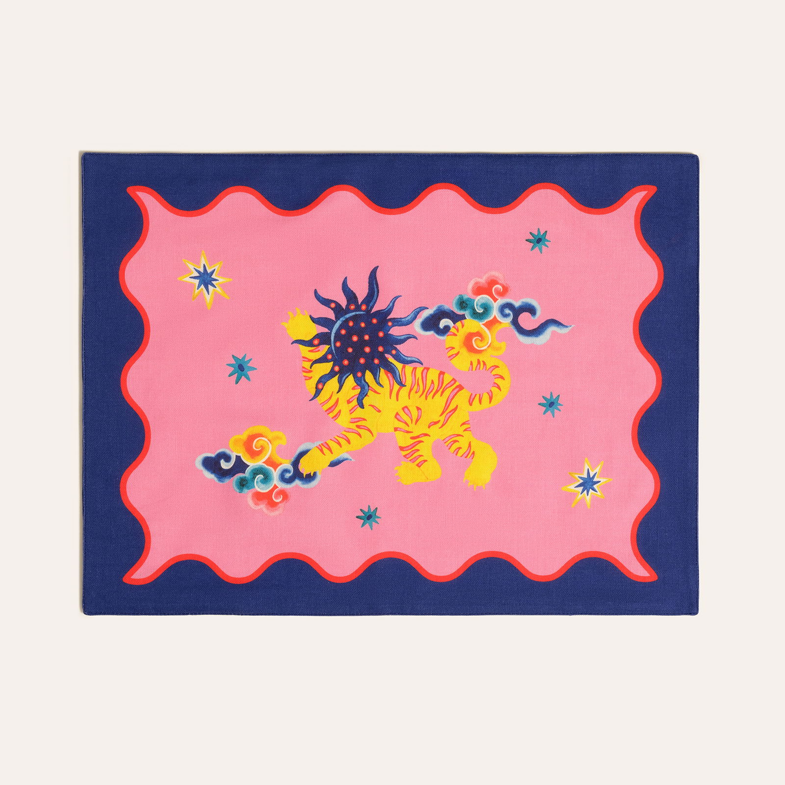 Nilüfer Dijital Baskılı Pamuk Amerikan Servis 35x50 Cm Pembe-kırmızı