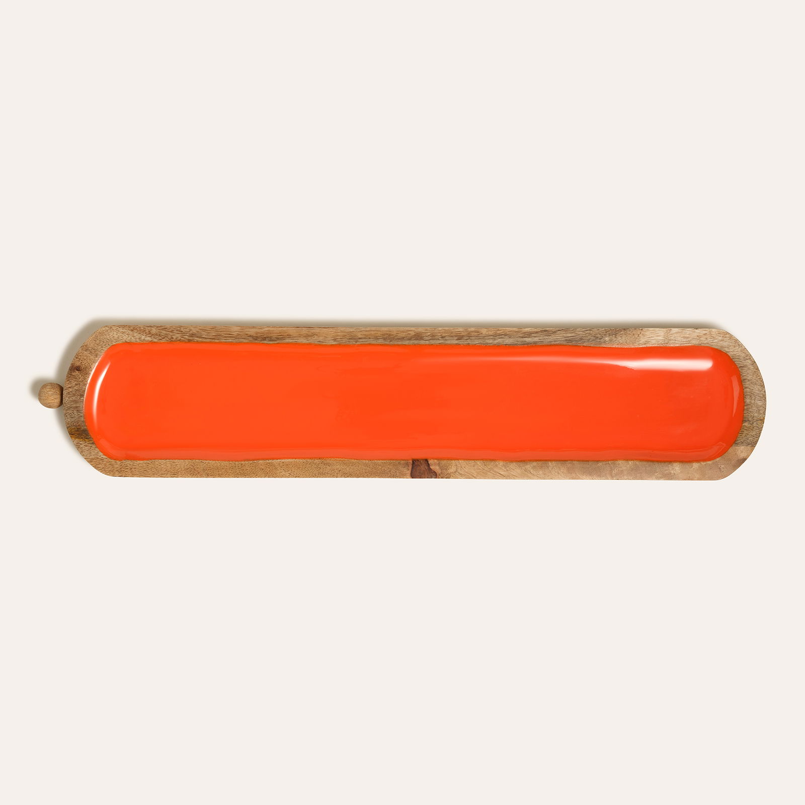 Lakrı Mango Ağacı Tepsi 59x12x3 Cm Turuncu