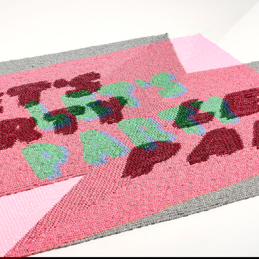 Khanpur Cam Boncuk Amerikan Servis 30x40 Cm Pembe