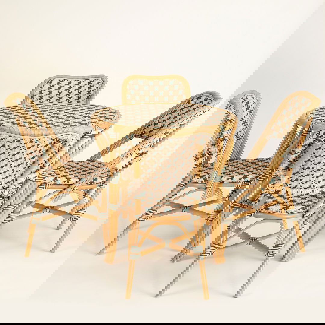 Java Rattan - Synthetıc Yemek Masası 86x86x76 Cm Yeşil