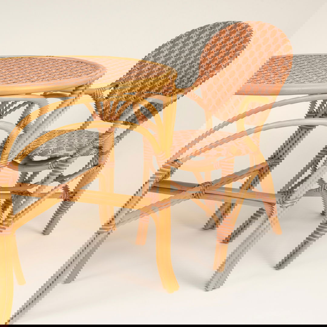 Java Rattan - Synthetıc Yemek Masası 86x86x76 Cm Turuncu