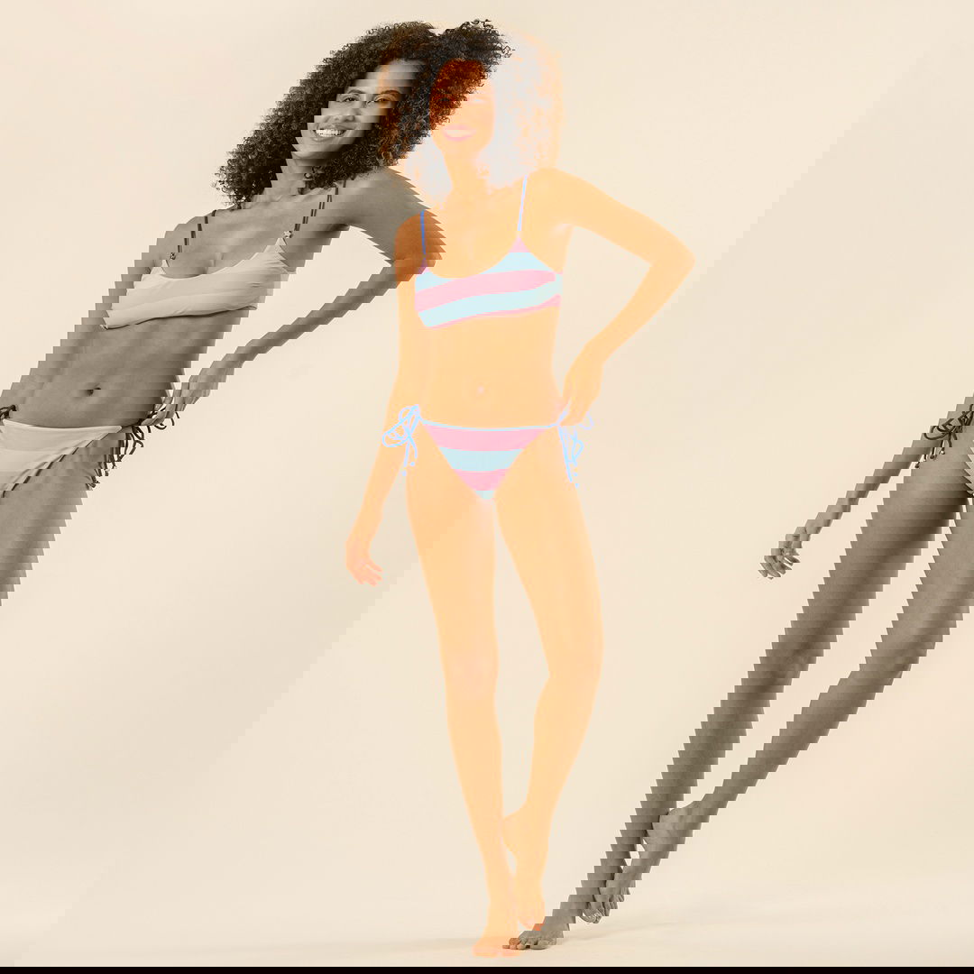 Prınkıpo Polyamıde Bikini Üstü 23x21 Cm Pembe - Mavi